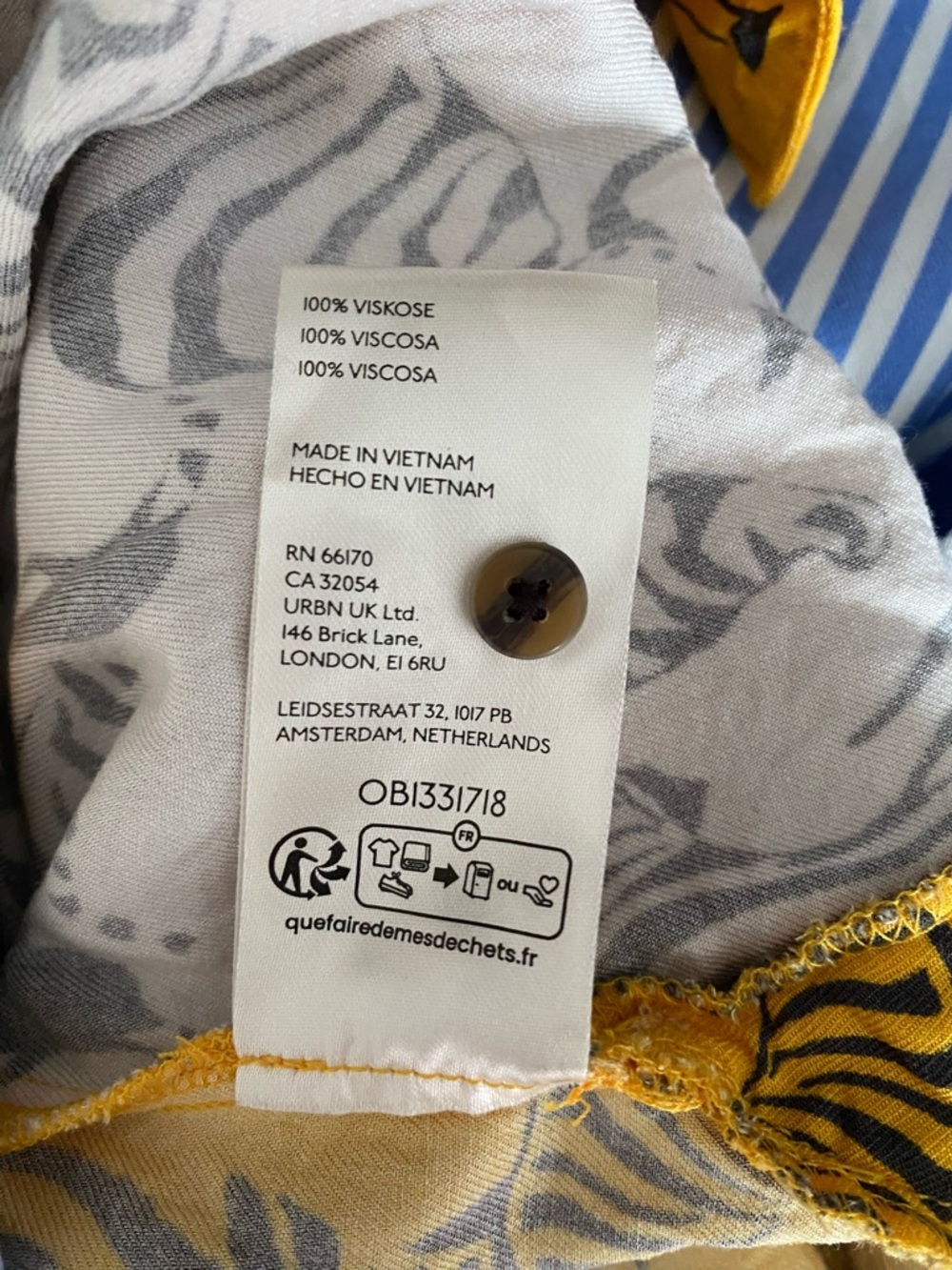 Maeve Anthropologie The Paz Button Down Patchwork Zebra Print Blue Yellow Shirt - Picture 9 of 10
